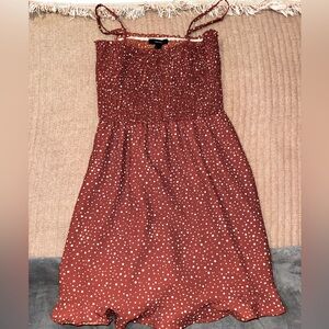Forever 21 Small Burnt Orange Mini Sundress With Pattern